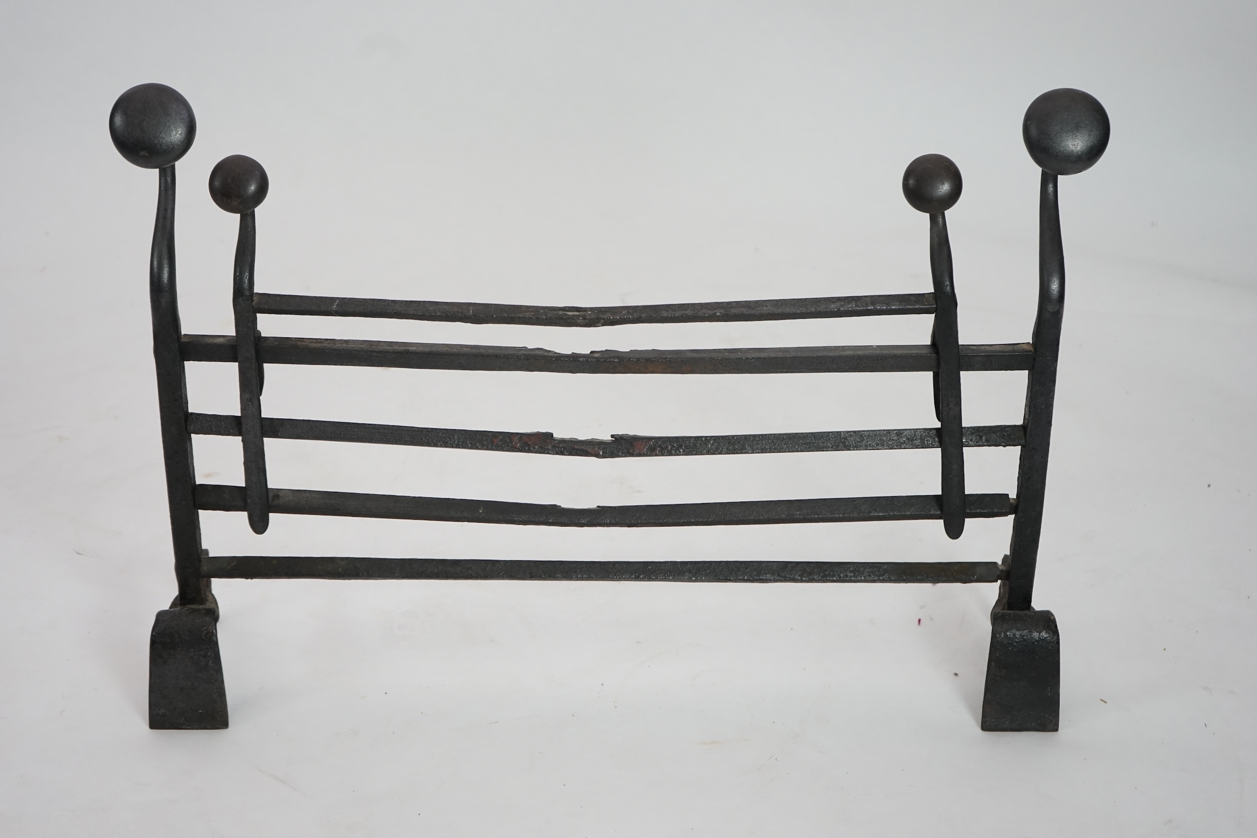 A 17th century French iron adjustable grate